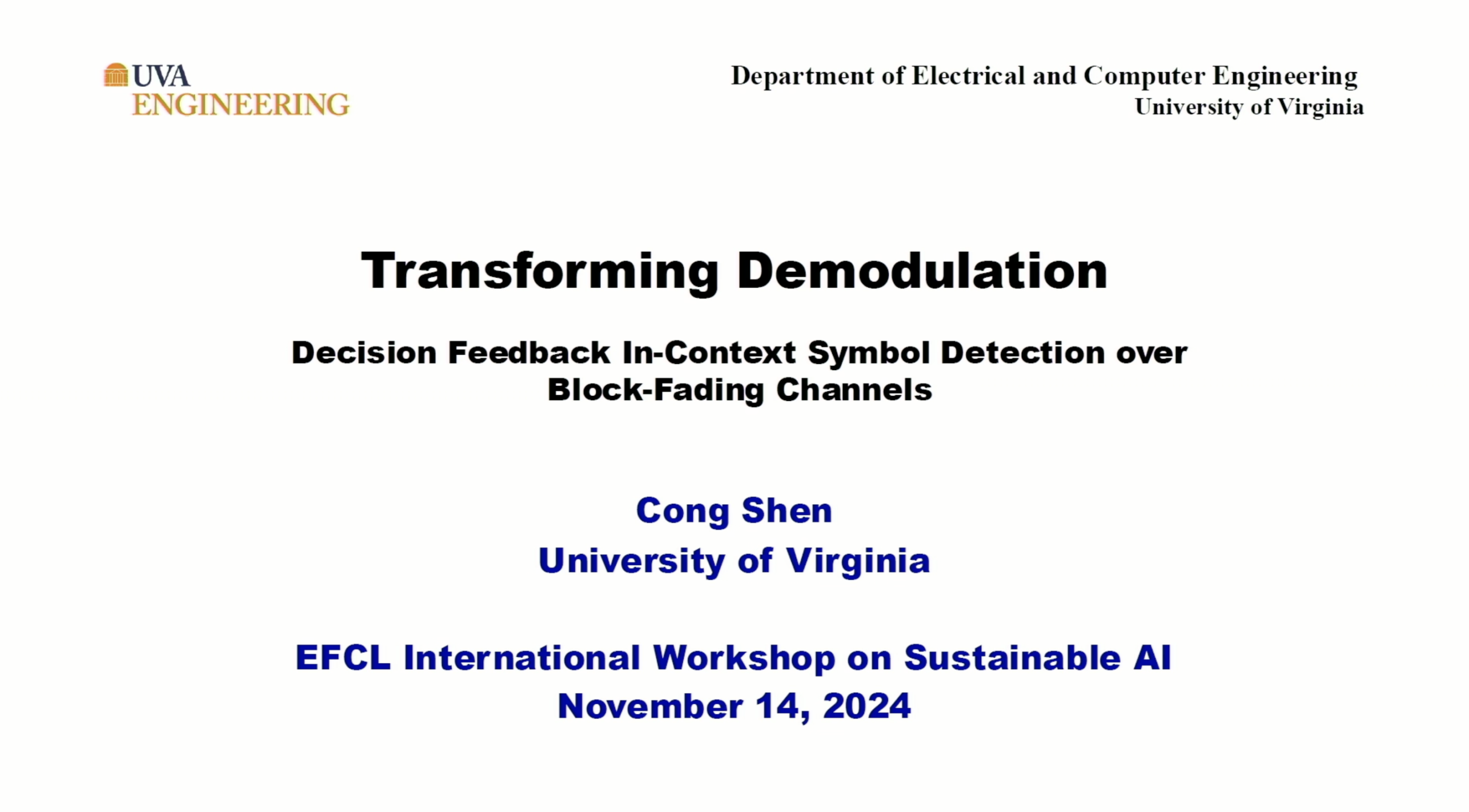 Transforming Demodulation - Cong Shen